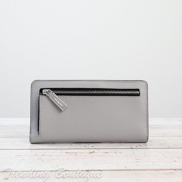 NWT Kate Spade Staci Colorblock Large Slim Bifold Wallet in Nimbus Grey/White - Picture 3 of 6